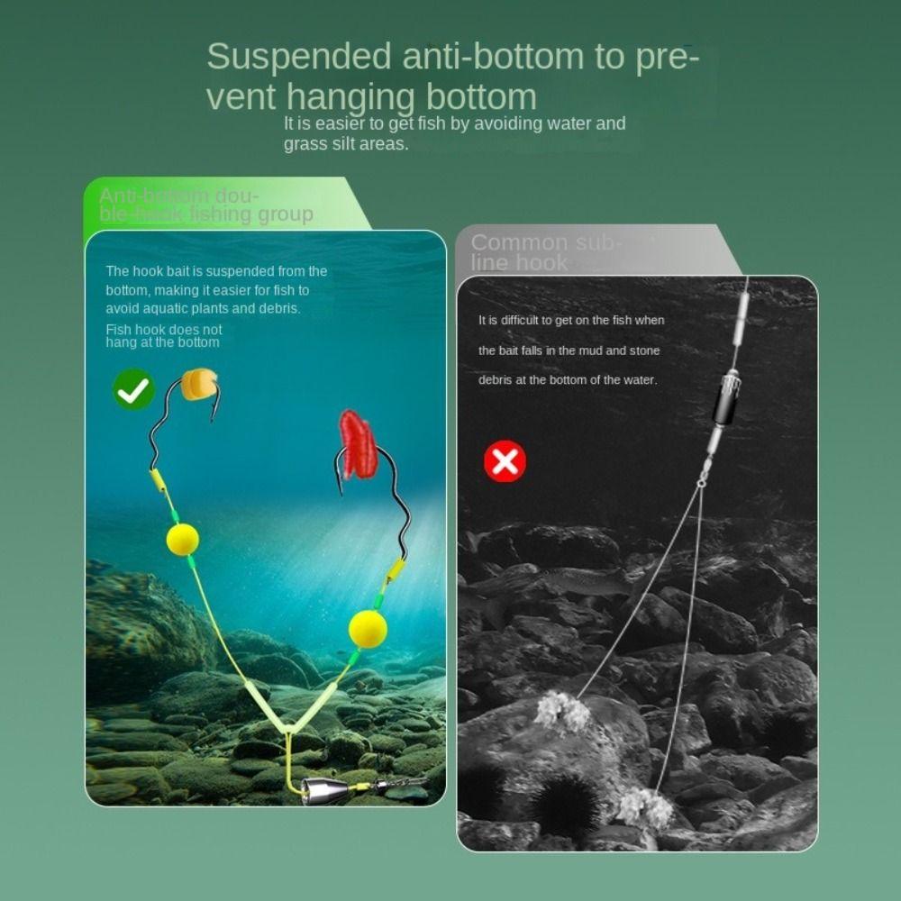 3pcs Suspension Fishing Hair Rigs Hook Anti Bottom Carp Rigs Fishing Lure Fishing Tackle