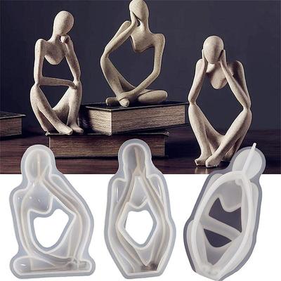 3 стиля абстрактные силиконовые формы в форме мыслителя для изготовления бетонных изделий из смолы своими руками