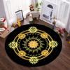 Mystic Magic Circle Round Theme Interior Non-Slip Rug Bedroom Meditation Zone Ideal Decorative Rug Boy's Birthday Gift