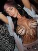 Fashionable Elegant Brown Beaded Decorated Body Decoration Comfortable Fabric Chest Chain Accessory for Stylish Women Ladies