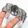 Labradorite Gemstone Handmade 925 Sterling Silver Cuff Bangle Adjustable A3r02