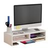 Wooden Computer Elevated Rack Monitor Stand Riser with Storage Compartment Easy Installation Office Desk Storage Organizer Laptop Holder