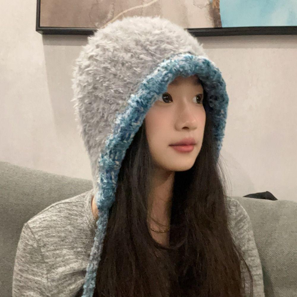 Foldable Long Band Plush Hat Plush Fisherman Cap High quality Bucket Hat  Women