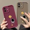 Простой матовый противоударный чехол для телефона с рисунком лунного астронавта для iPhone 16 Pro Max 15 Pro 14 13 12 11 XS XR 8 7, защита линз, мягкий бампер из ТПУ