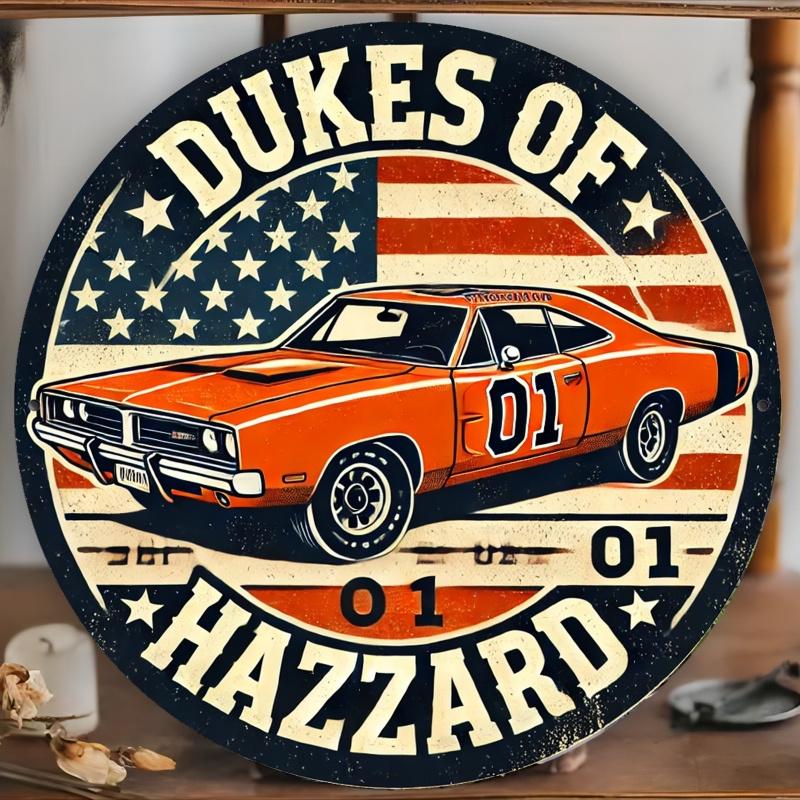 Винтажная патриотическая алюминиевая табличка с маслкаром