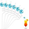 6Pcs/set Discos Decorative Straws Plastic Cocktail Straws Glitter Mirror Discos Balls Drinking Decor for Discos Party
