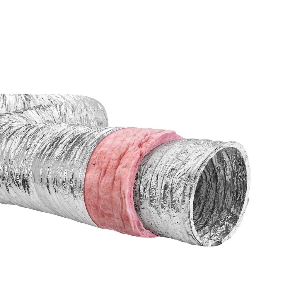Dryer Vent Hose, 254MM Insulated Flexible Duct 7.62M Long with 2 Duct Clamps, Heavy-Duty Three Layer Protection for HVAC Heating Cooling Ventilation