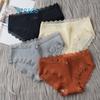 4 PCS Women's Lace Solid Color Threaded Underwear Female Mid-Waist Soft Lingerie Girl Lingerie Sexy Panties