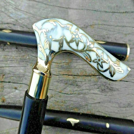 Старинная латунная деревянная ручка в викторианском стиле в винтажном стиле, дизайнерская трость/трость