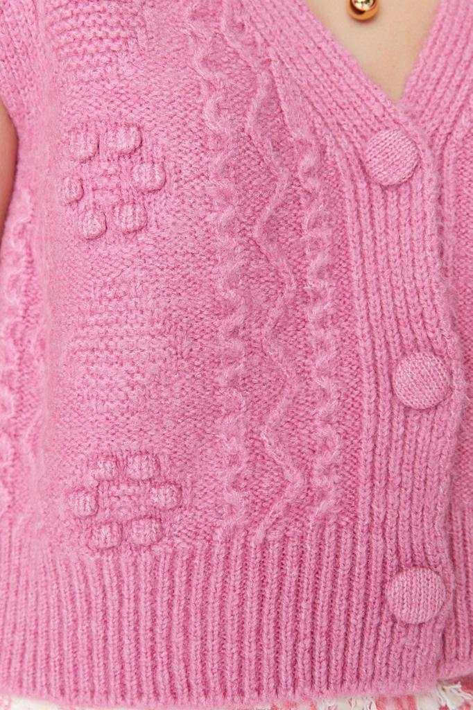 Women's Elegance Style Sweater Stone Soft Textured Knitwear Vest