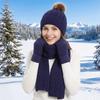 3 шт./комплект Эластичный шарф, шапка, перчатки Комплект Защита от холода Вязаный шарф Модная шерстяная шапка Ветрозащитный
