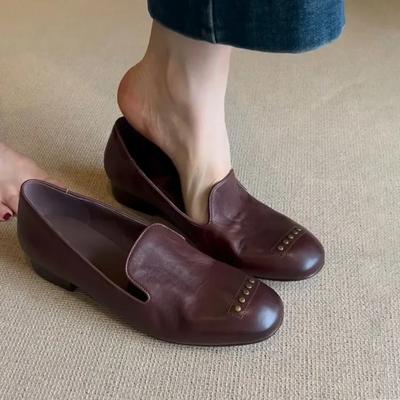 Мода 2025Новые Женские Балетки Туфли Слипоны Лоферы Мягкая Кожа Женские Мокасины Туфли-лодочки Баллерина Zapatos Mujer