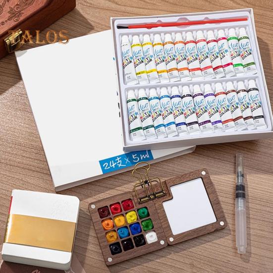 Мини-коробка для акварельных красок Pocket Artist Travel Set 8/15-цветная палитра из орехового дерева с металлическим зажимом Портативная акварельная ручка