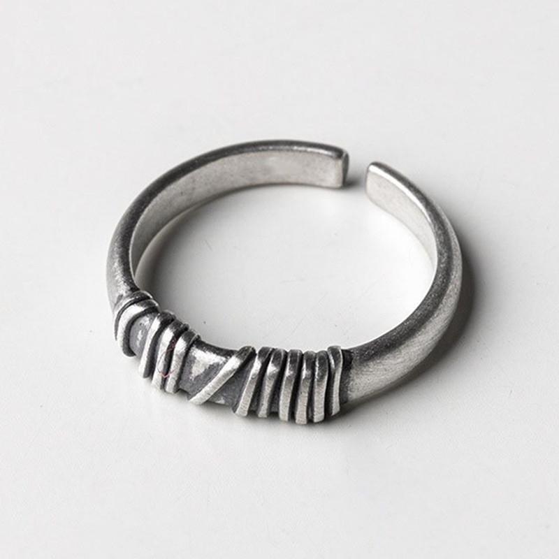 Популярные линии, геометрическое кольцо для мужчин, ювелирные изделия, модное кольцо из стерлингового серебра 925 пробы, мужские аксессуары для указательного пальца, регулируемые