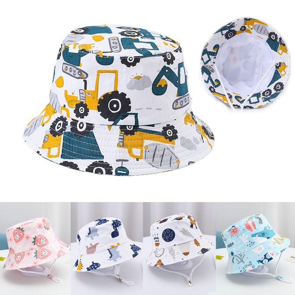 Пляжная шляпа с принтом животных и большими полями для защиты от солнца, детская кепка-панама, детская шляпа-ведро для отдыха на природе, весна-лето