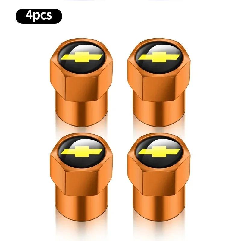 4Pcs Alloy Car Valve Cap Wheel Valves Dust Cover Tire Accessories For Chevrolet Silverado Impala Malibu Cruze Camaro Blazer Aveo