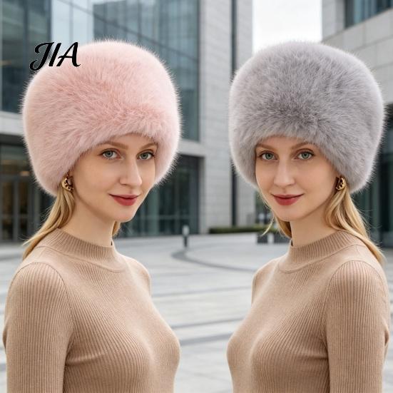 Повседневная шапка для женщин, пушистая без полей, теплая из искусственного меха, однотонная, зимняя, для ушанки, плюшевая, пушистая, ведро, для холодной погоды, стильная