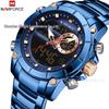 Мужские многофункциональные водонепроницаемые спортивные часы NAVIFORCE 9163 с двойным дисплеем.