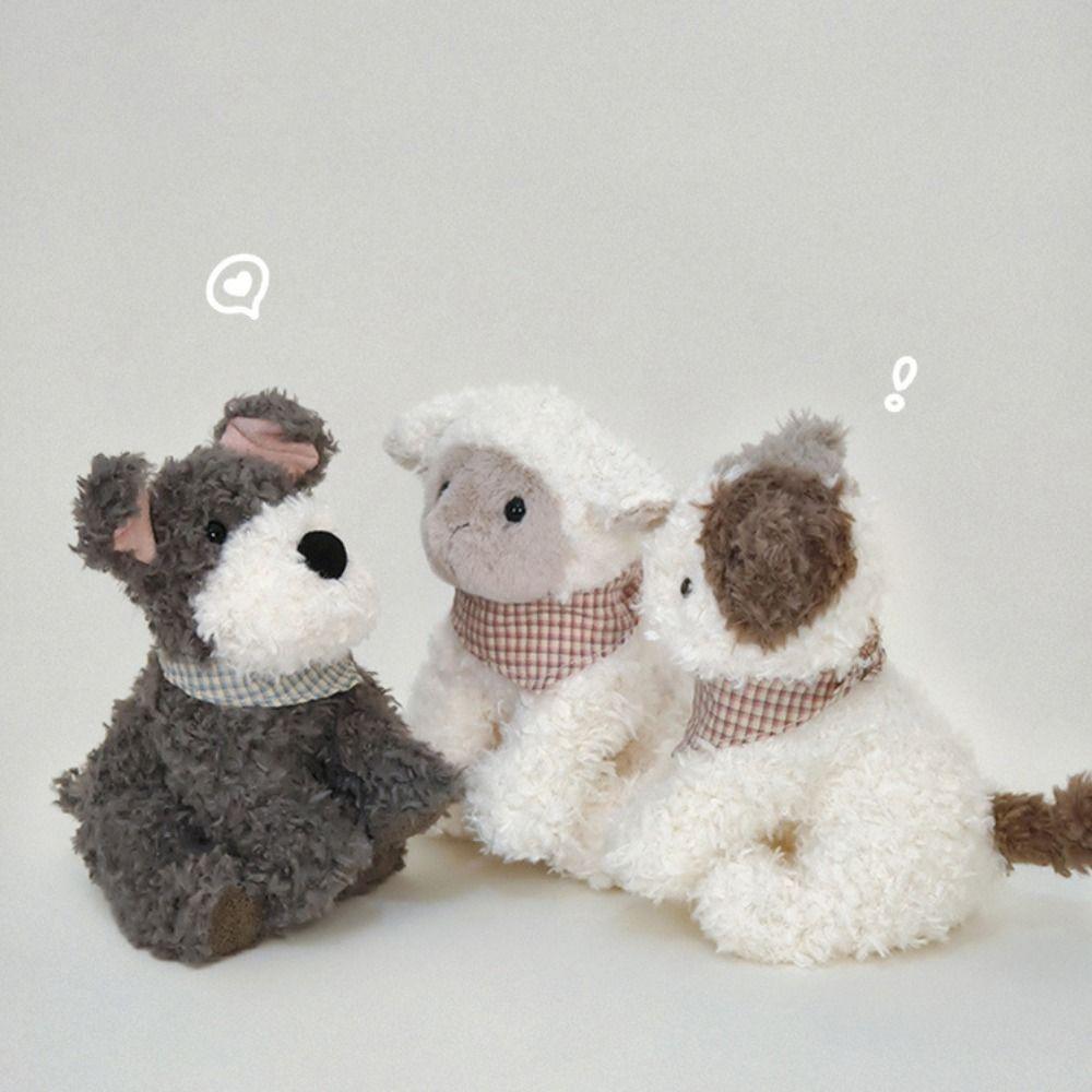 Fluffy Farm Animals Plush Toy Cat Lamb Curly Haired Dog Doll Stuffed Dog Cat Lamb Doll  Kids Gifts