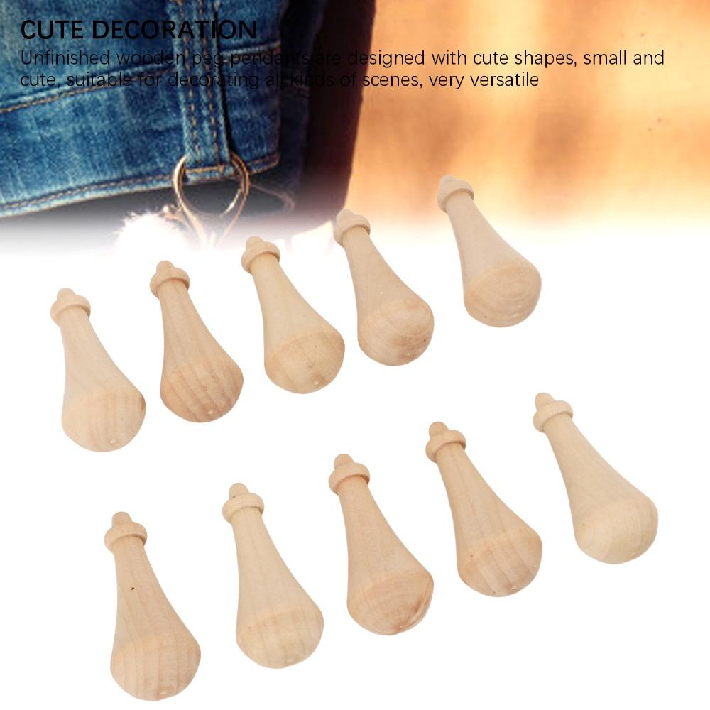 10 Pack With Rope Blank Wooden Pendant Mini Size Wooden Pendant Ornaments Home Decoration