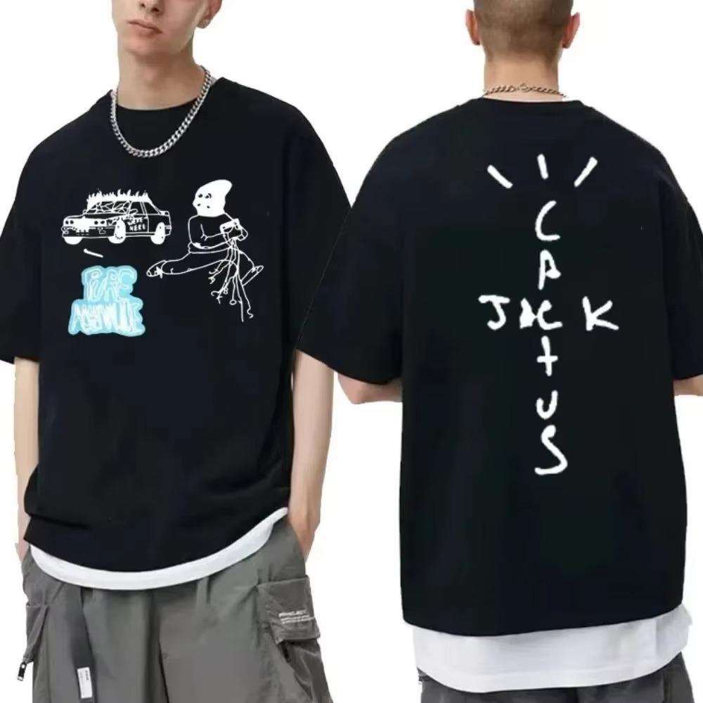 Cactus Jack Tshirt Awesome Streetwear Oversized T Shirts Men Women Fashion Loose T-shirt Mens Hip Hop Trend Tee Short Sleeve