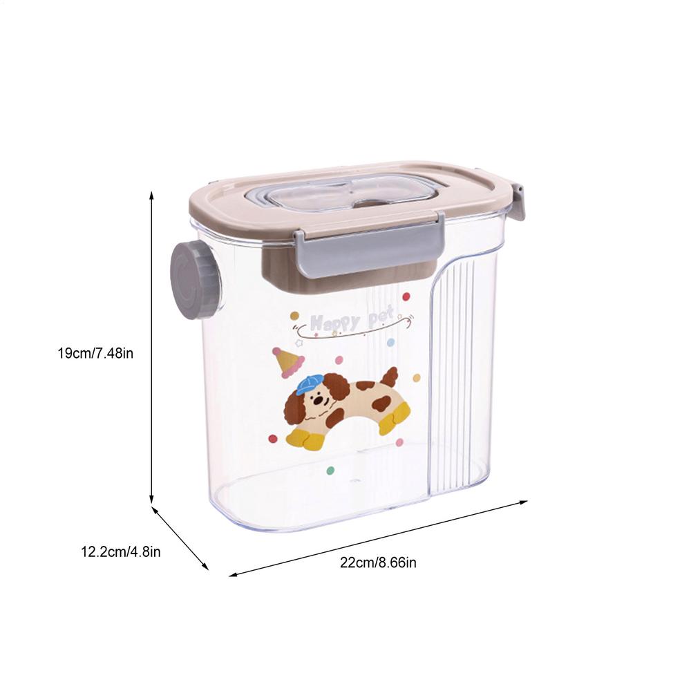 Dog Treat Container Airtight Portable Pet Food Bin With Handle Cat Treat Storage Jar For Cereal Rice Flour Countertop Home