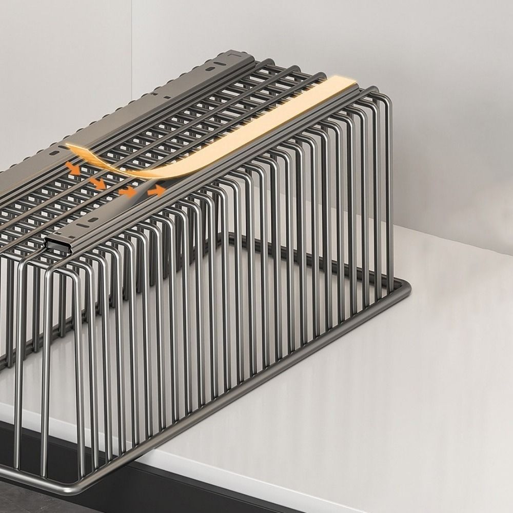 Large Capacity Sliding Drawer Rack Carbon Steel Under Sink Storage Drawer Kitchen