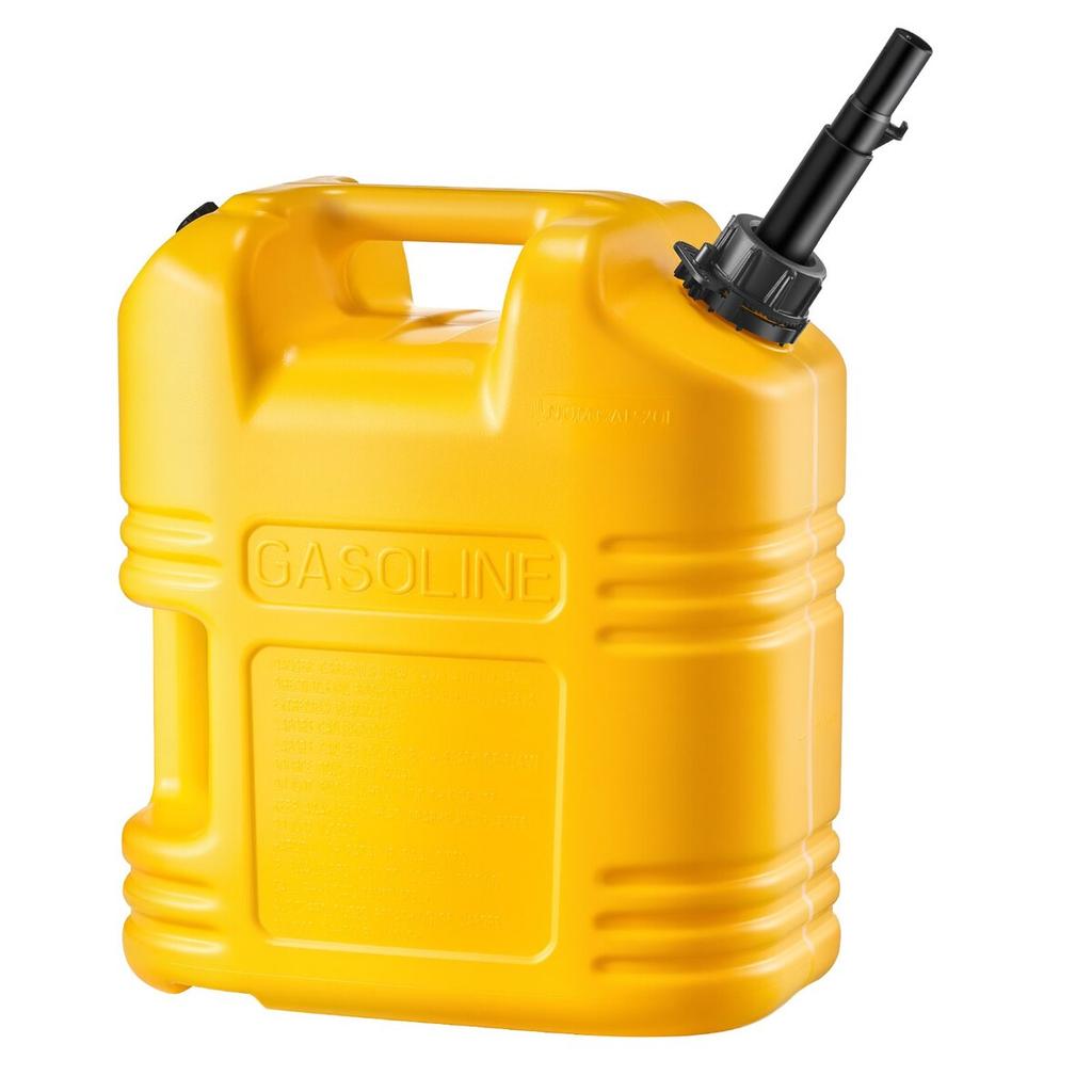 Fuel Container, 19 L, Gas Tank with Spout & Clear Scale, 15 L/min Max Flow Rate, Secure & Leak-proof, Portable Flat Fluid Container for Most Cars