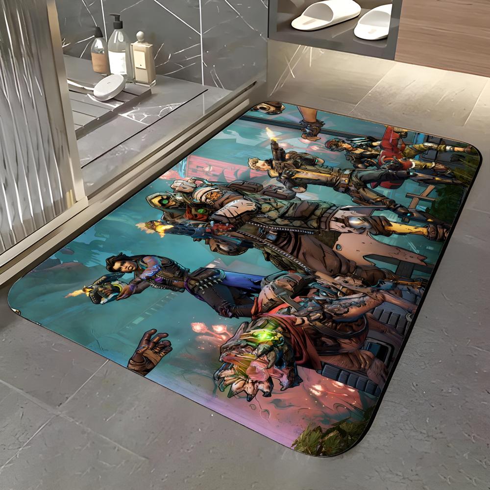 Game C-Classic Borderlands-Games Floor Mat Soft Flannel Entrance Door Mat Non Slip Absorbent Bathroom Bedroom Floor Rug