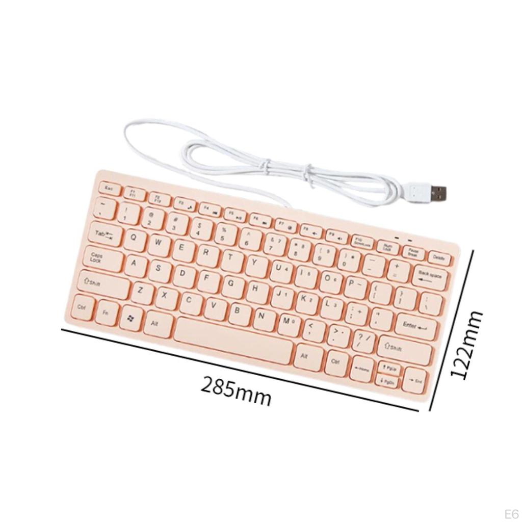 Проводная USB-клавиатура, 78 клавиш, мини-профессиональная, идеальные подарки, подключи и играй, бесшумное нажатие клавиш, удобная