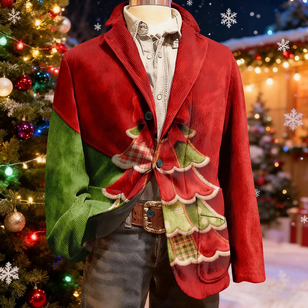 Мужской уродливый рождественский вельветовый теплый карманный пиджак-кардиган, мужской повседневный костюм