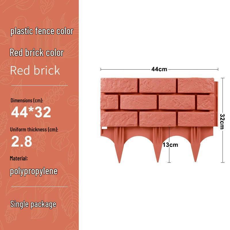 Thickened Plastic Imitation Brick Garden Fence for Courtyard and Vegetable Gardens