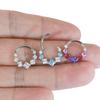 Кольцо для носа из титанового сплава с квадратным цирконием, внутренний диаметр 8-10 мм, толщина 1,2 мм