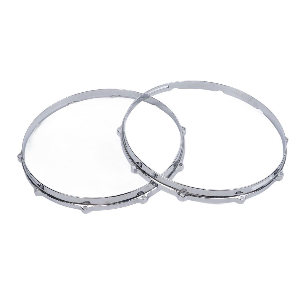 2Pcs Drum Hoop Set 10 Hole 14in Alloy Sound Improvement Decorative Drum Hoop for Performance Travel