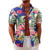 Men's 3D White Orchid Printed Shirt Button Up Shirt Casual Shirt Summer Shirt Short Sleeved Daily Vacation Clothing