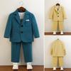Children's Casual Suit Set Spring and Autumn Korean Style Boys' Blazer Jacket for Young Children's Events Host Performance Formal Wear