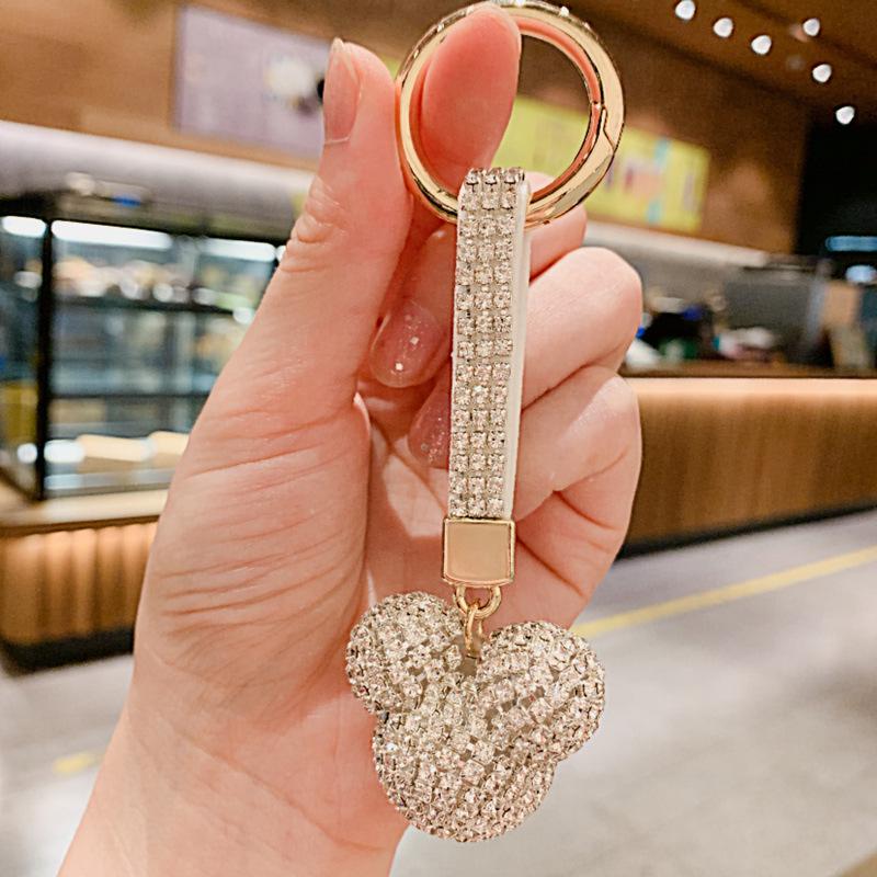 Korean Crystal Mickey Keychain Car Charm Pendant