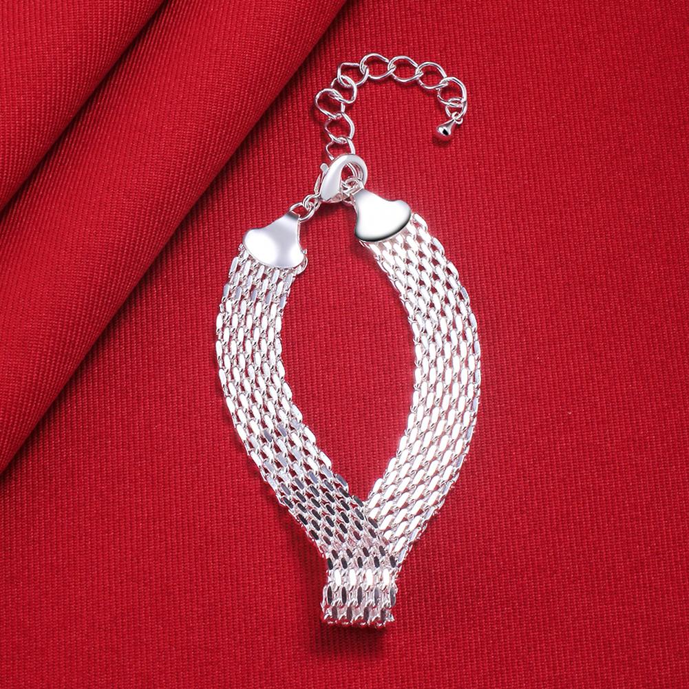 925 Sterling Silver Bracelet Ladies Exquisite Fashion Braided Chain Fashion Ladies Jewelry