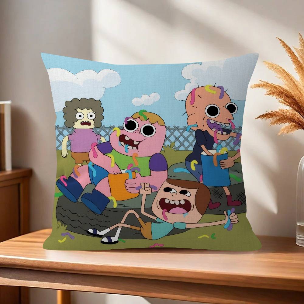 Cartoon CClarence fun Cushion Cover Pillow Cover Decor Pillowcase Printed Cushion Case for Couch