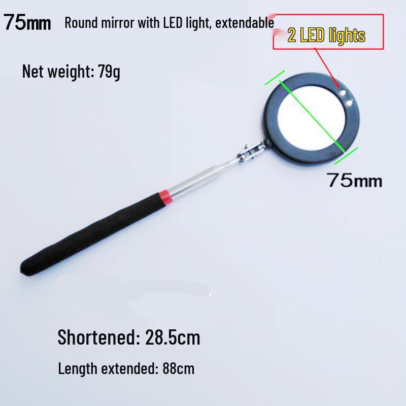Универсальное телескопическое зеркало с подсветкой – Малое и Большое для ремонта автомобилей, судостроения и сварочного контроля