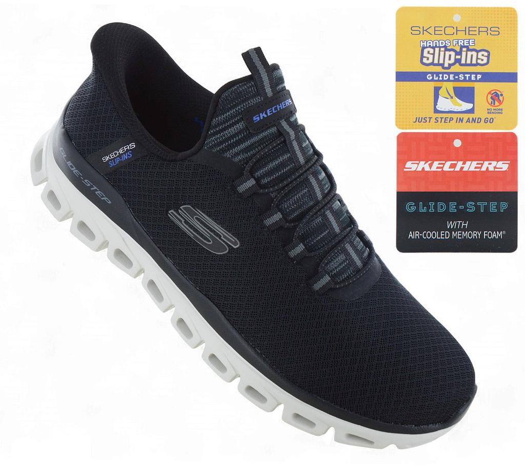 Skechers Слипоны: Glide-Step - Ноксус - Мужские кроссовки обувь Черный 233010-BLK ОРИГИНАЛ