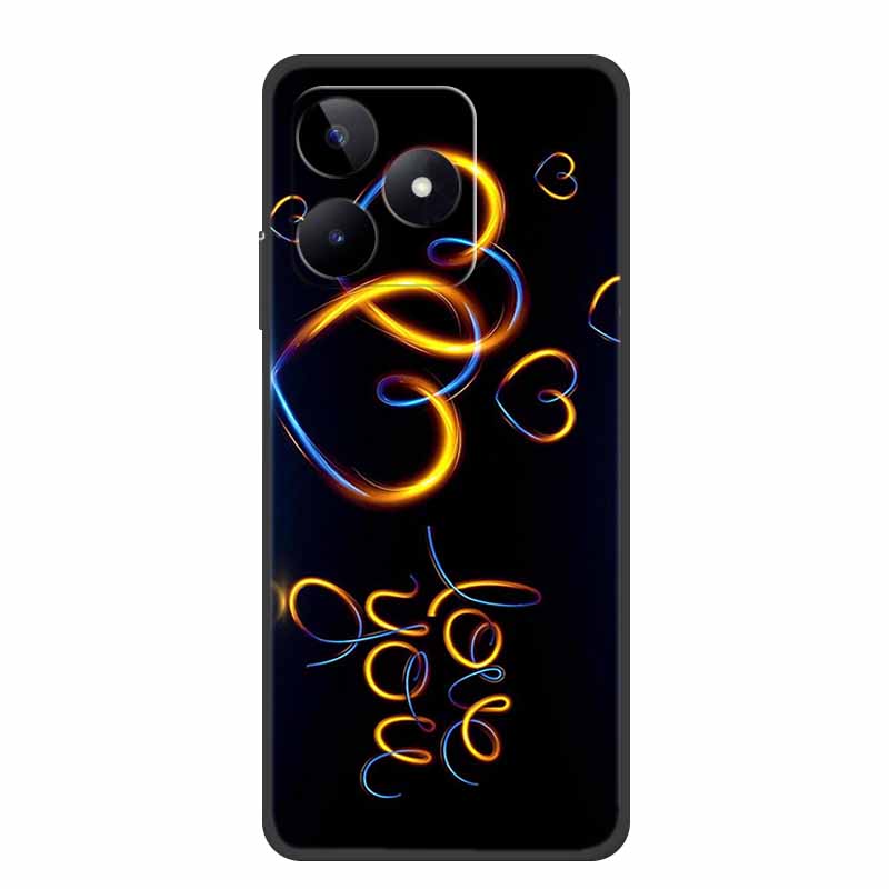 6.74" Чехол для Realme Note 50 Черный Силикон Мягкий ТПУ Чехлы для Телефона Задняя Крышка Для Realme Note 50 Чехол Note50 Защитный Coque Сумка