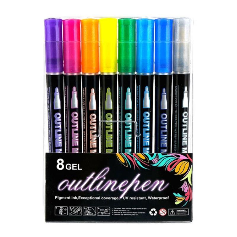 Marker Pen for Smooth Flow Glitter Gel Pen For Drawing Writing On Multiple Surfaces Fade Resistant Art Tools
