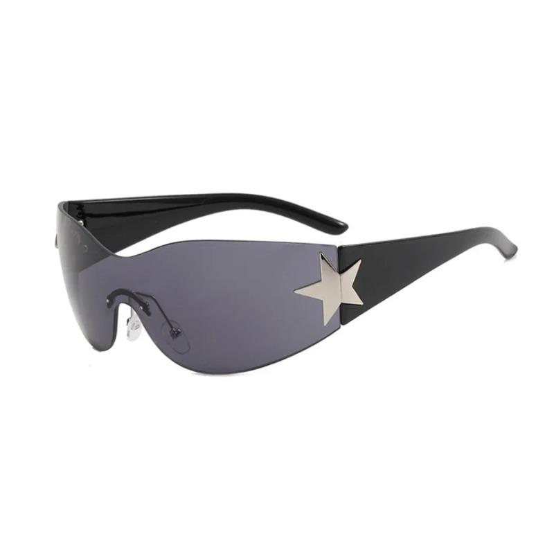 New Women'S Rimless Star Decoration Eyewear Integrated  Hot Girl Style Hip Hop Fashion Sunglasses Beach Party Eyeglasses