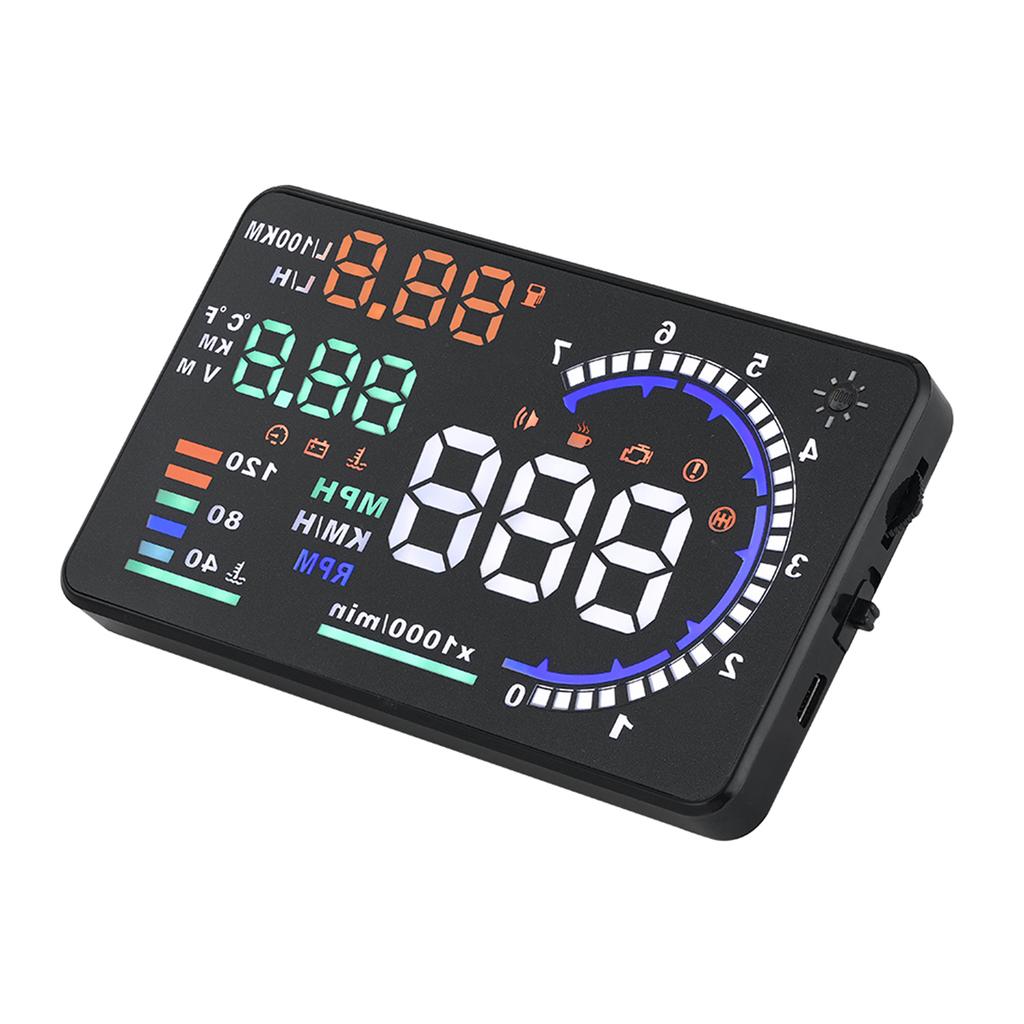 A8 5.5   OBD II Автомобильный HUD-дисплей Автомобильное лобовое стекло Отражающий экран Отображение скорости