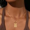 Geometric Cross Pendant Necklace Trendy Jewelry Chain Accessory Copper Texture Suitable for Fashion Women Present