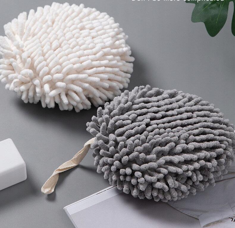 Towel Kitchen Bathroom Cloth On A String Grey Ball Hook