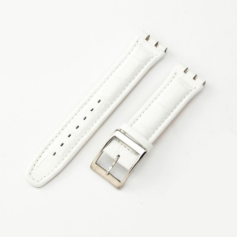 17 мм 19 мм Ремешок для часов из натуральной кожи для Swatch YCS YAS YGS Браслет с пряжкой-пином Мужской Спортивный Водонепроницаемый Ремешок для часов