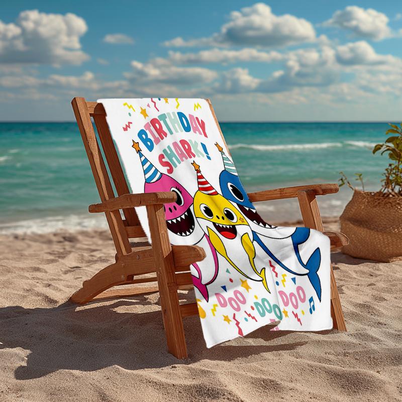 Ultra-Soft Beach Towel with Shark Theme,Ideal for Pool - Camping, Diving - Perfect Travel Essential, Vibrant Beach Towel.