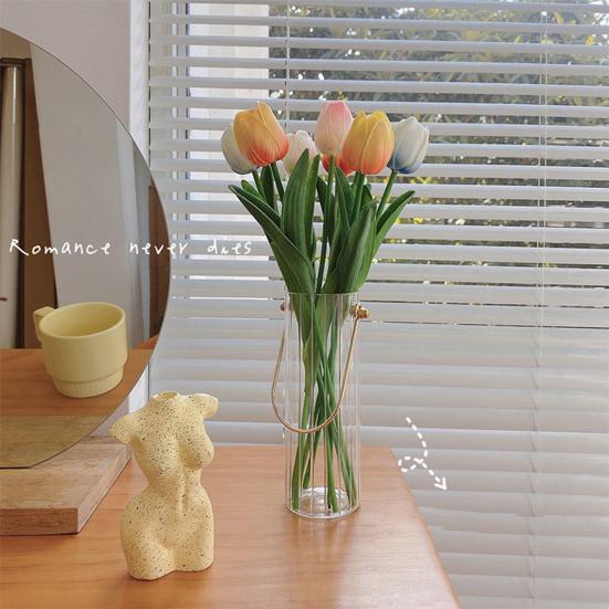 Искусственные цветы, яркий реквизит для фотографий, красивые, практичные, настоящие сенсорные цветы, букет тюльпанов, товары для вечеринок
